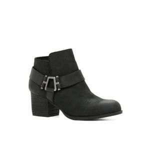 Aldo black buckle booties